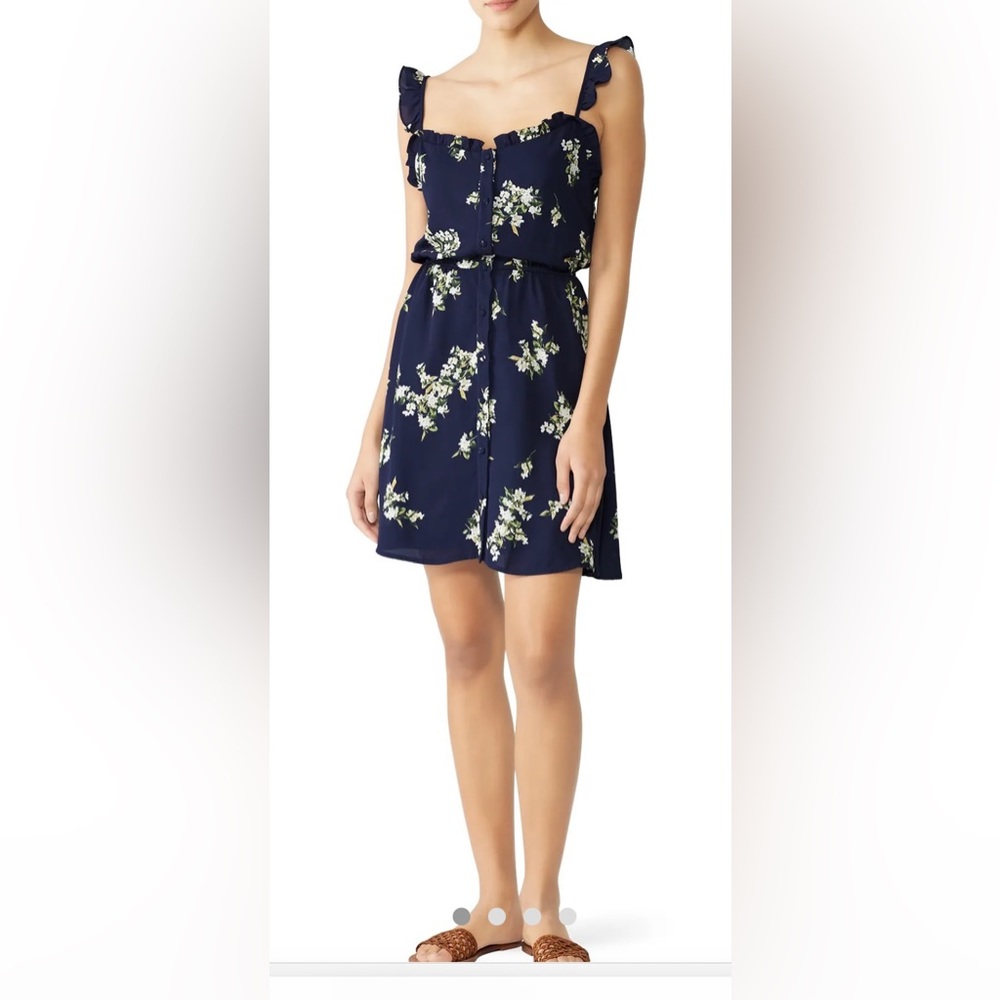 CUPCAKES AND CASHMERE Dress, Navy Blue, floral printed Size S NWOT